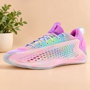 NWT adidas Anthony Edwards 1 Low AE1 Basketball Shoes White Bliss Pink Men's 9.5